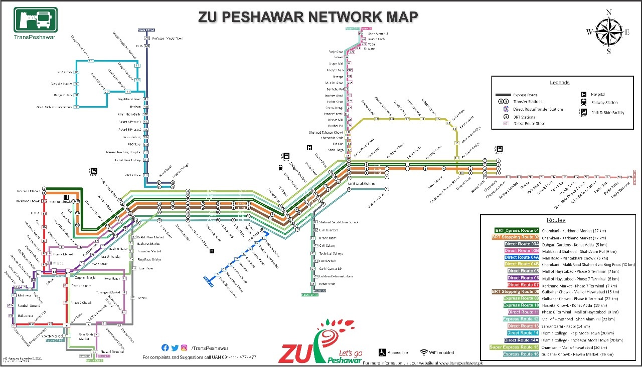 BRT Peshawar Route Map